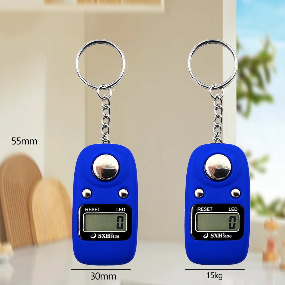 602#喷手感漆LED钥匙扣LCD显示可计99999电子数显计数器批发