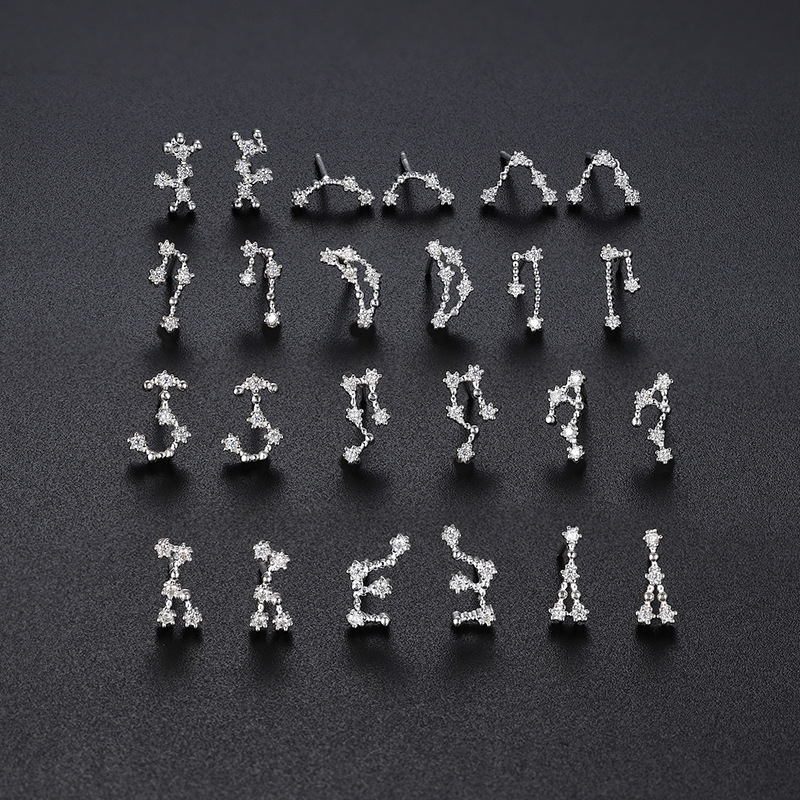 6g Weight Earrings Event & Party Supplies Rhinestones Inlay Material Ear Studs Classification 1 Pair Quantity Holiday Occasion 925 Sterling Silver Material Constellation Pattern Women'S Gender Fashion Style 1 Pair 925 Sterling Silver Rhinestones Constellation Ear Studs 无