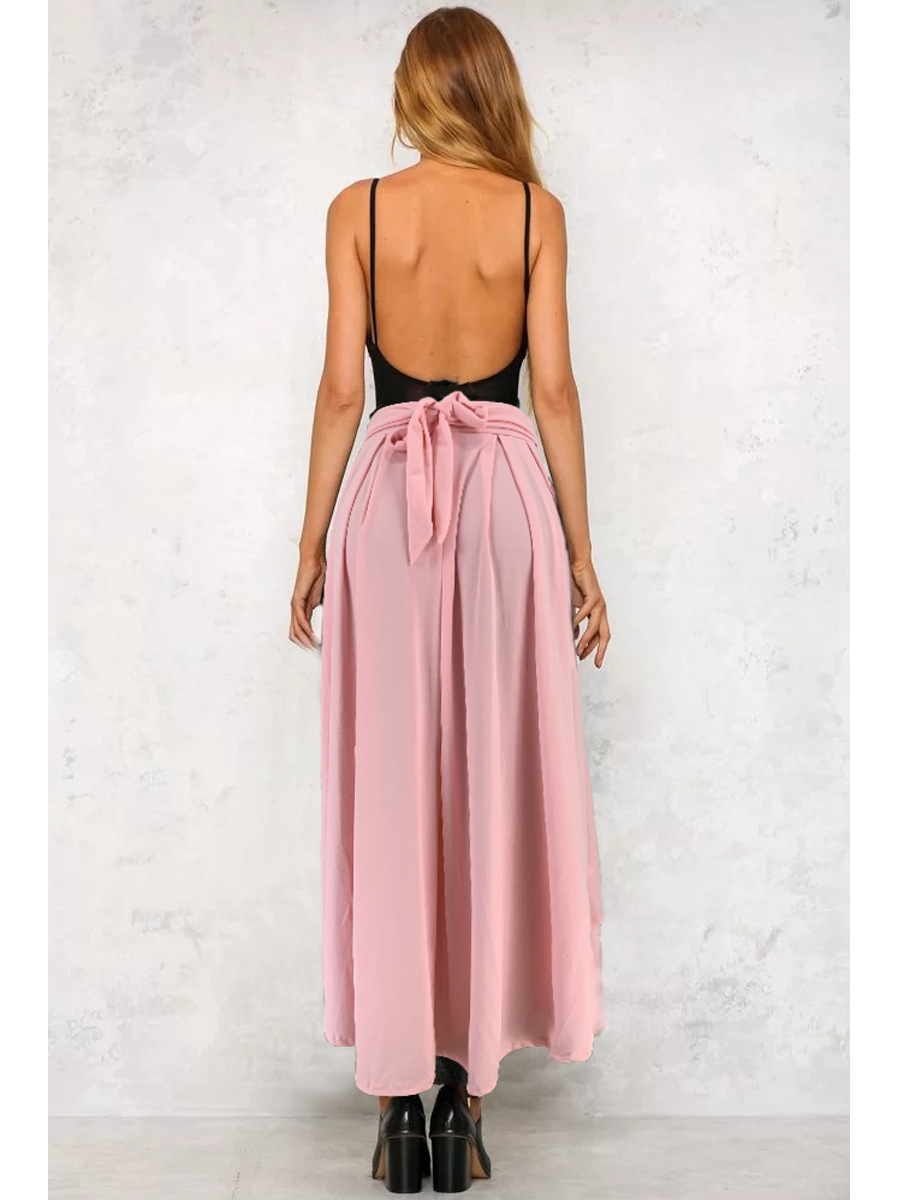 Fashion commuter wish independent station foreign trade sales European and American clothing solid color large swing belt skirt ready stock_vogarts.com