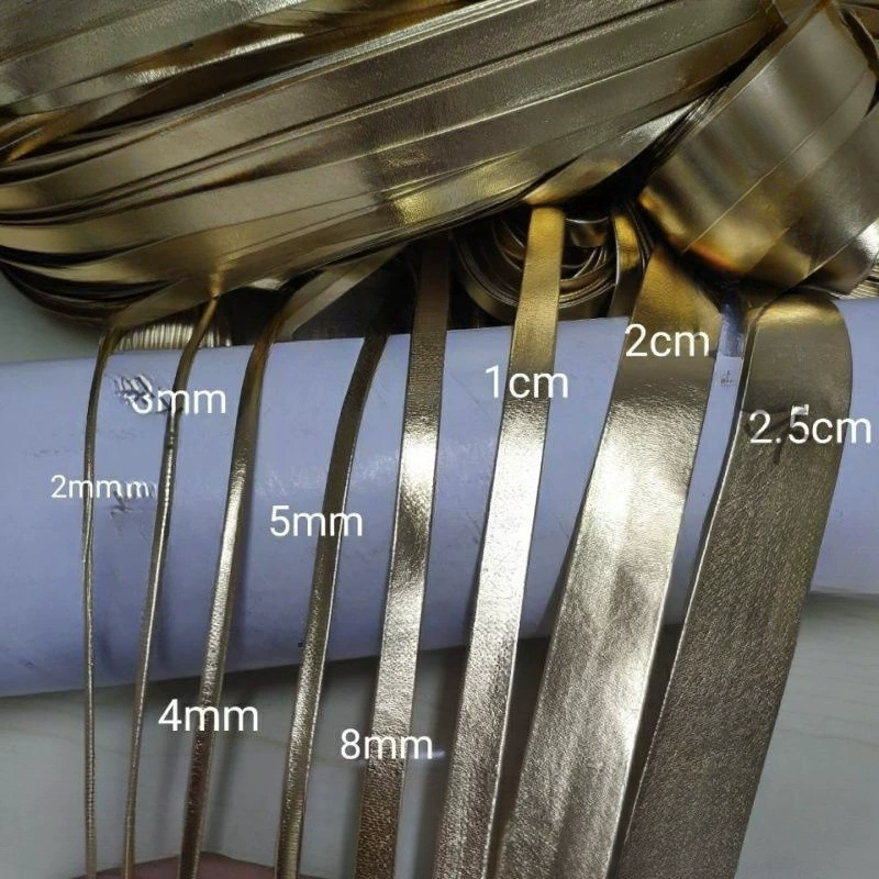 Золотая окантовка из кожи, отделка из серебряной искусственной кожи, свернутая кожаная полоса