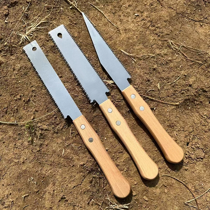 Пила с деревянной ручкой SK5 ручная пила Двусторонняя закалка зубов острая Быстрая пила артефакт дерева плотный зуб маленькая ручная пила