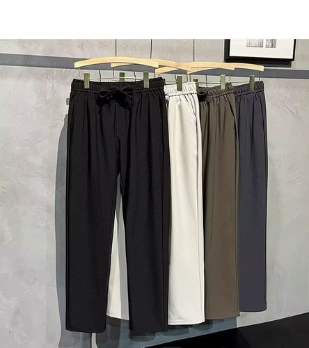 Straight western pants, men's pendulous feeling, spring and autumn ins, fashion brand, high street floor pants, loose all-matching, wide-leg casual pants