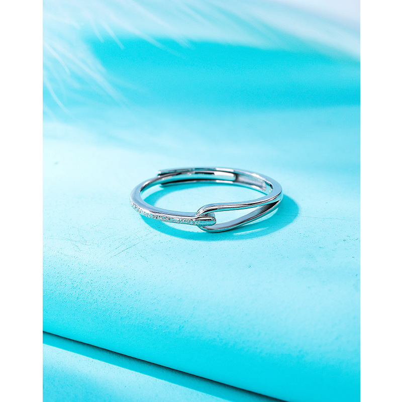 Anillo de lágrima de Lubert plata esterlina 925 anillo llano femenino diseño de nicho autodisciplina anillo ajustable de lujo ligero de alto sentido