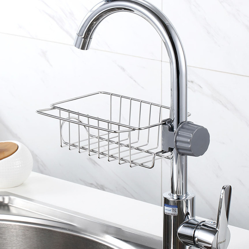 Stainless Steel Faucet Rack Sponge Drain Rack Sink Storage Rack Rag Rack Kitchen Sink Storage Good Things