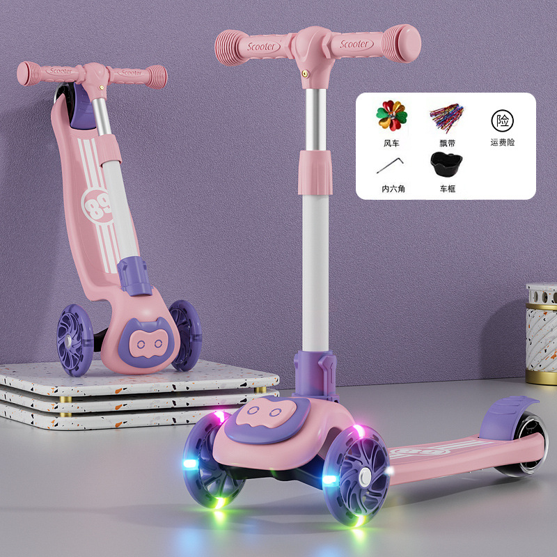 El nuevo Scooter para niños con asiento puede sentarse y deslizarse tres en uno niños y niñas de tres ruedas 1-2-3-5-6 AÑOS NIÑOS