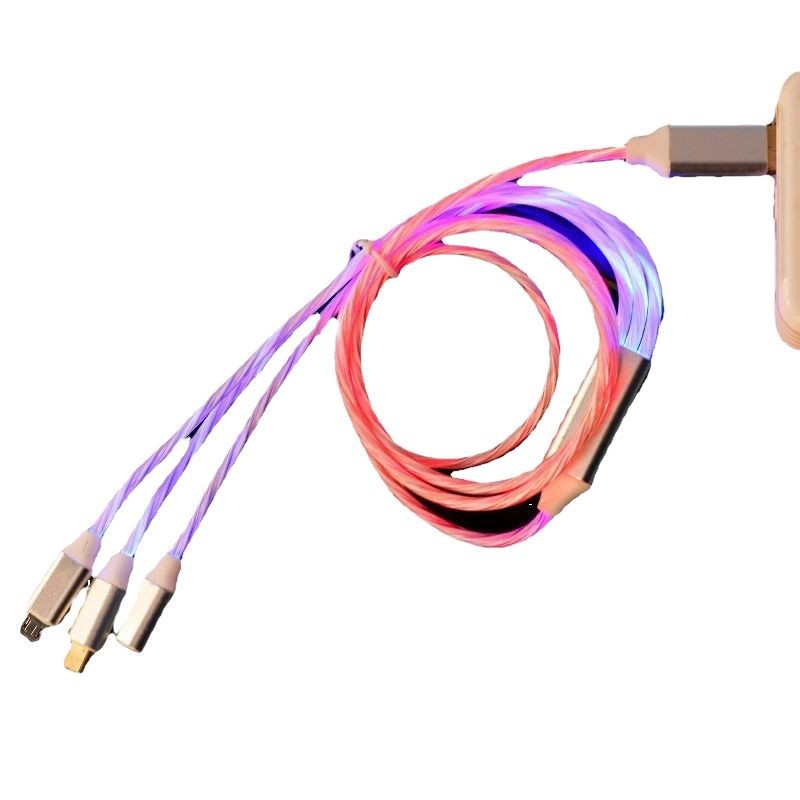 急速充電ストリーマ携帯電話のデータケーブル発光充電ケーブルシングルヘッド1m2mはアンドロイドtype cアップルに適している
