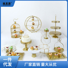 Lace edge rectangular tray stand metal European style cake plate square plate pastry plate dessert display plate cookie ginger tea