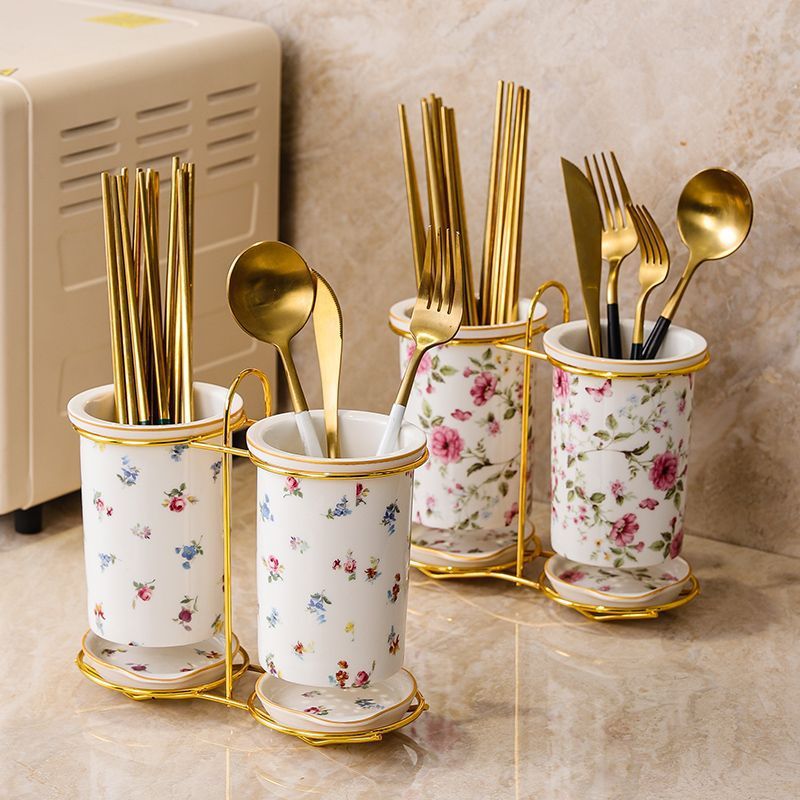 2026 new chopstick holder, ceramic chopstick organizer, lightweight and stylish, with drainage function, for kitchen use, suitable for storing cutlery and utensils at home
