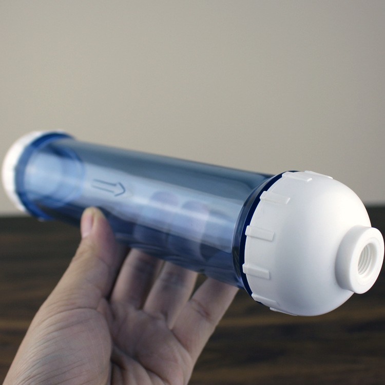 2 puntos de filtro transparente Shell DIY tubo recto desmontable material de filtro de llenado cartucho de filtro pequeño T33 filtro purificador de agua Shell