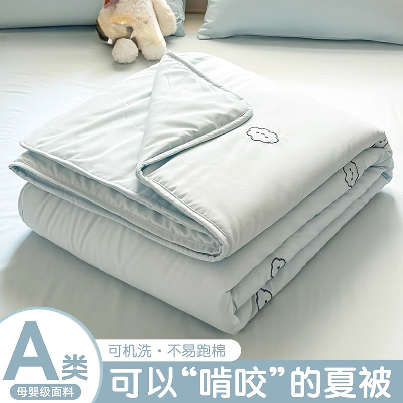 Verano nuevo estilo Clase A algodón lavado bordado edredón de verano edredón fresco de verano dormitorio individual y doble colcha fina lavable a máquina edredón de aire acondicionado