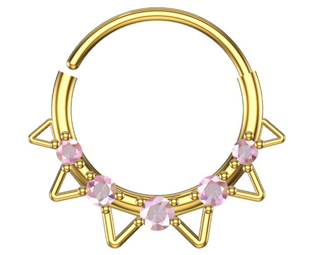 Piercing naso zircone fiocco e orecchie di gatto in rame gioiello_voghion.com