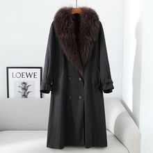 少量服饰2025冬季海宁新款貉子毛领兔毛内胆派克服皮草长款外套女
