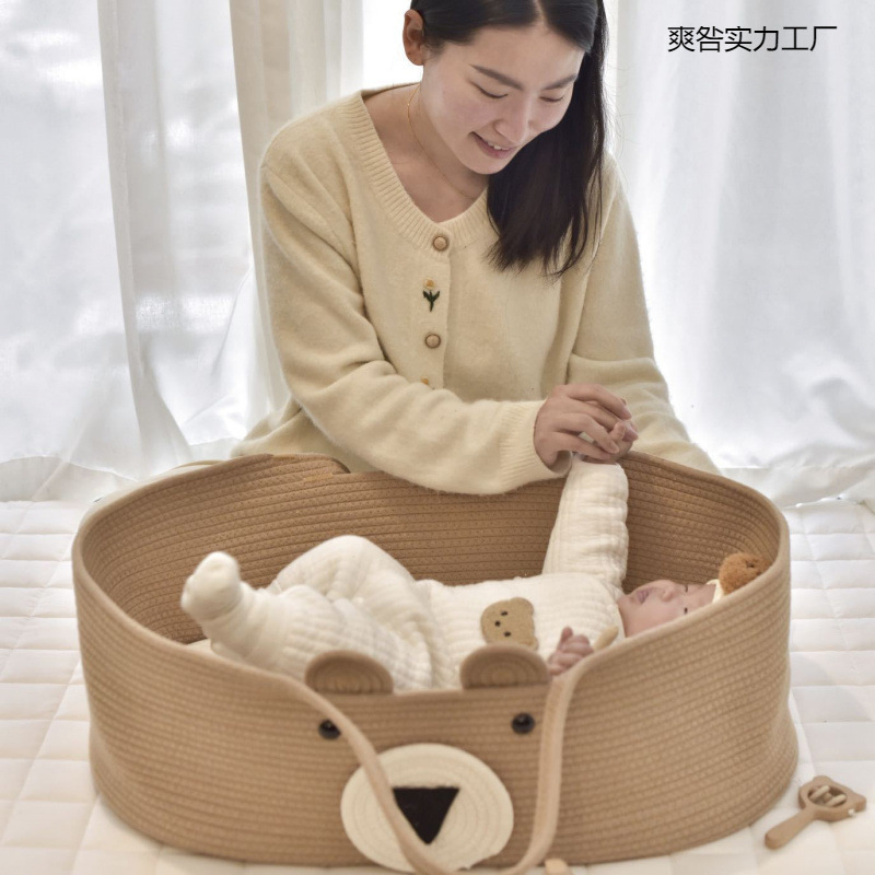 可爱儿睡篮外出便携式婴儿车载睡篮 多功能小