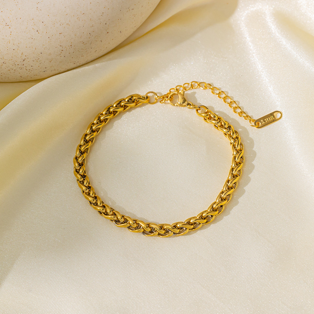 Pulsera de cadena de moda transfronteriza europea y americana INS, joyería de acero inoxidable chapada en oro auténtico._voghion.com