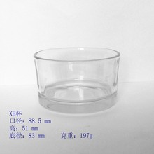 口88底83*高度51MM直身玻璃杯，玻璃蜡烛杯烛台，大口机压玻璃