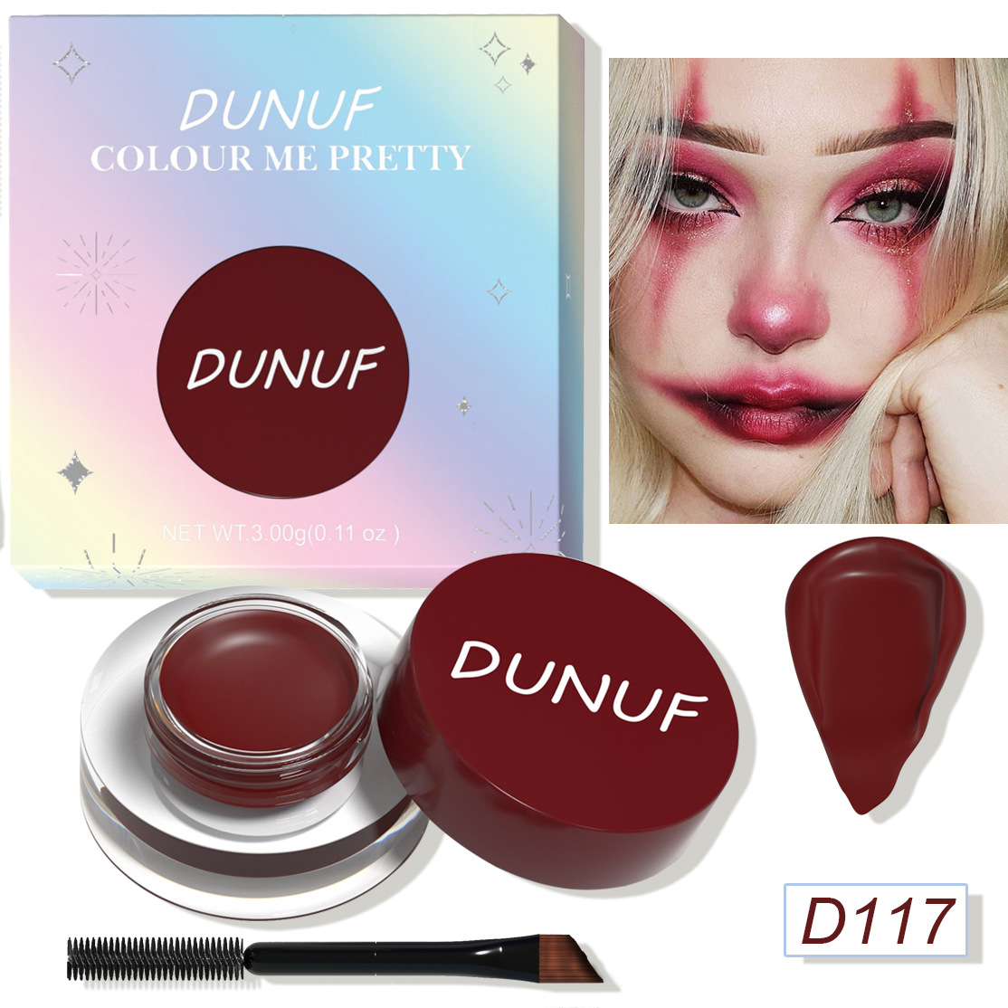DUNUF 12 Face Color Waterproof Eyeshadow Long-lasting Eyeliner Matte Gloss Eyebrow Dye Universal Note Disclaimer undefined