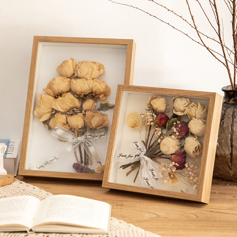 Three-dimensional hollow photo frame picture frame wholesale wall-hanging solid wood dried flower butterfly specimen frame handmade diy table crafts Three-dimensional hollow photo frame picture frame wholesale wall-hanging solid wood dried flower butterfly specimen frame handmade diy table crafts