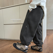 男童加绒运动裤儿童裤子冬装加厚长裤2025新款童装冬装男孩卫裤