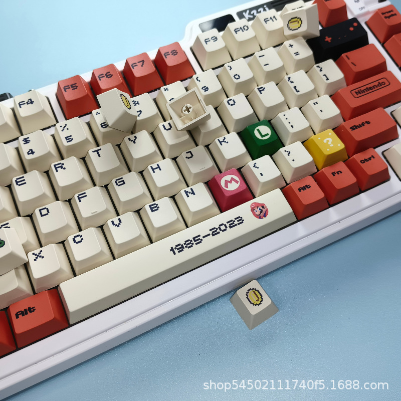 Mario keycap altura original PBT material 124 keycap sublimación adaptación soporte de teclado mecánico generación