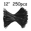 2026新款跨境250件重型黑色拉链扎带12英寸黑色拉链扎带250件|ru