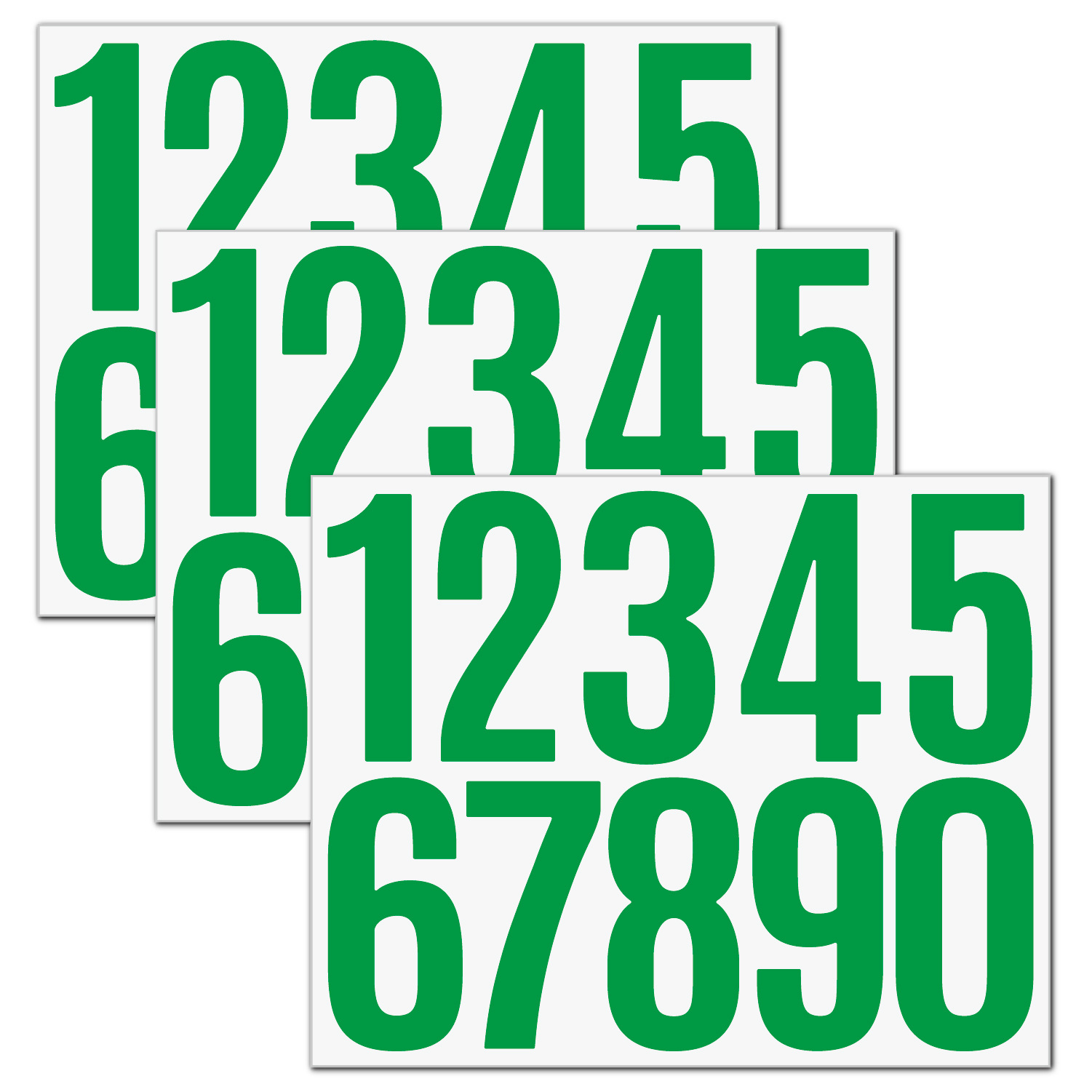 3 inch number 0-9 [green] 3 sheets/set P168