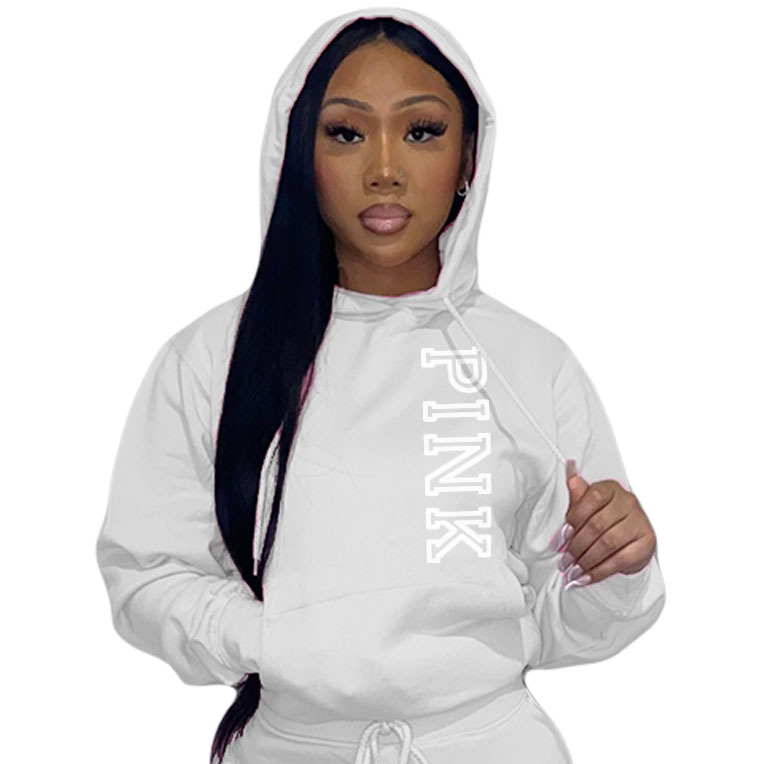 Felpa con cappuccio casual larga stampata da donna, taglia comoda, autunno e inverno, N8888P5A_voghion.com