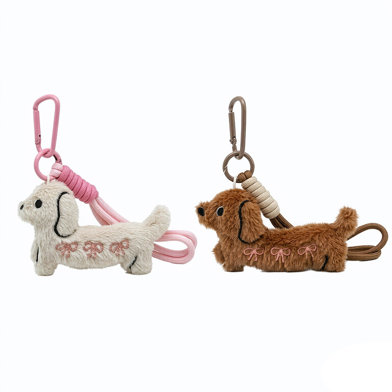Colgante de Peluche Perro Salchicha Peluche Decorativo para Mochilas y Bolsos