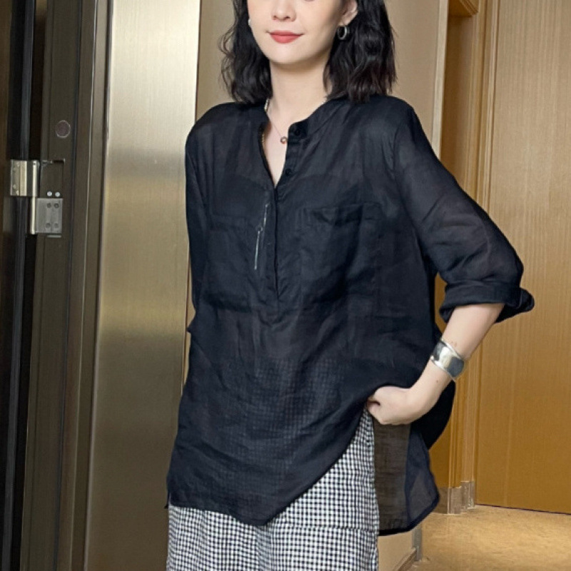 2025 新しい薄型通気性ハイエンド西洋スタイルシャツ女性のハイウエストワイドレッグパンツハイエンド気質ルーズカジュアルスーツ|undefined