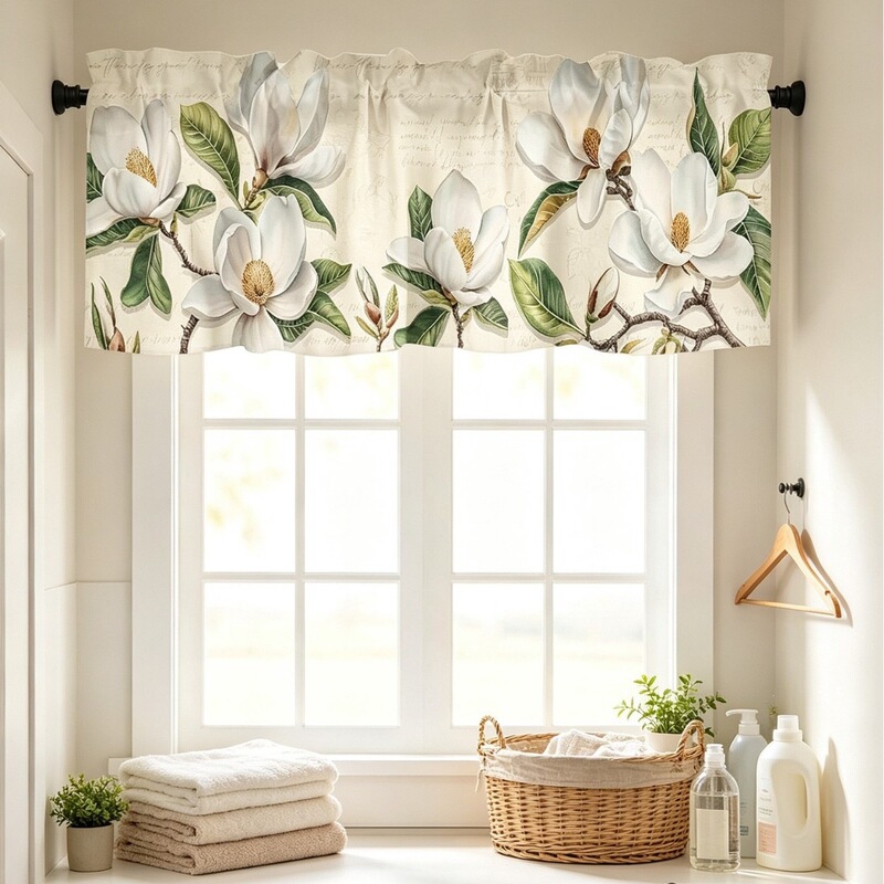 Cross-border fresh-style printed short curtains for kitchen and living room, blackout curtains for bedroom decoration, finished short curtains, direct factory sales