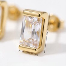 跨境热销方糖锆石蝴蝶锆石八芒星穿刺耳钉轻奢高级感钛钢螺纹耳针