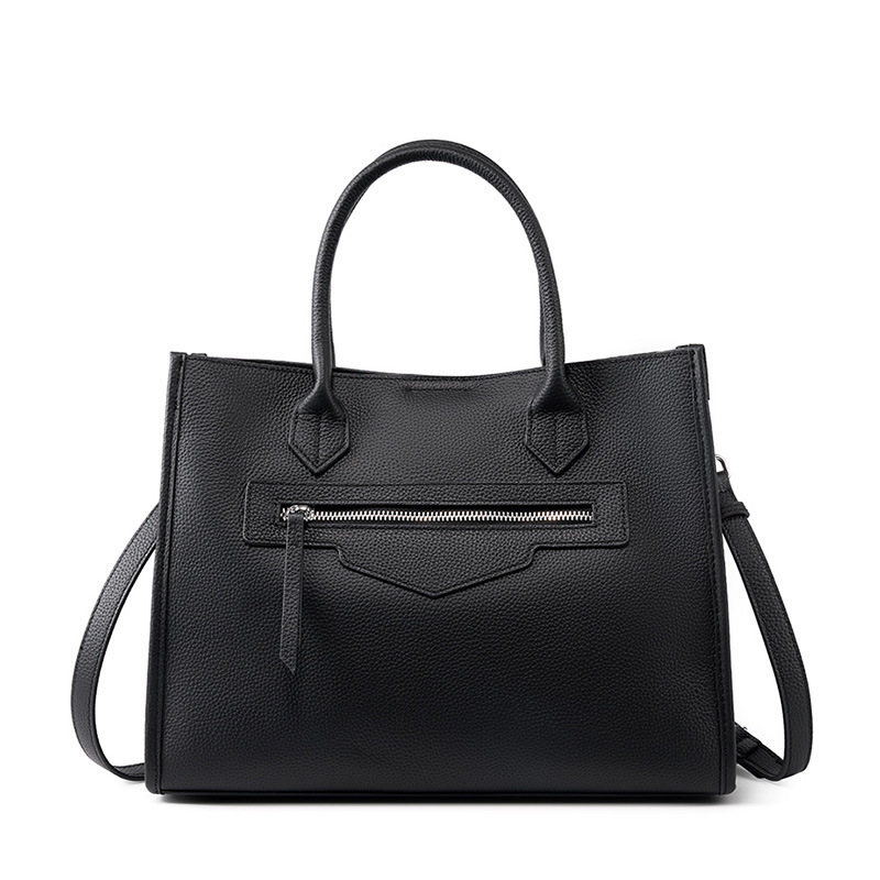Large Capacity Women's Genuine Leather Tote Bag, Niche Designer Luxury Commuter Laptop Briefcase - Thumbnail 7