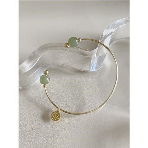 [Fu to] 2022 new original design high sense Fu word imitation Hetian jade bracelet ring Women's simple temperament