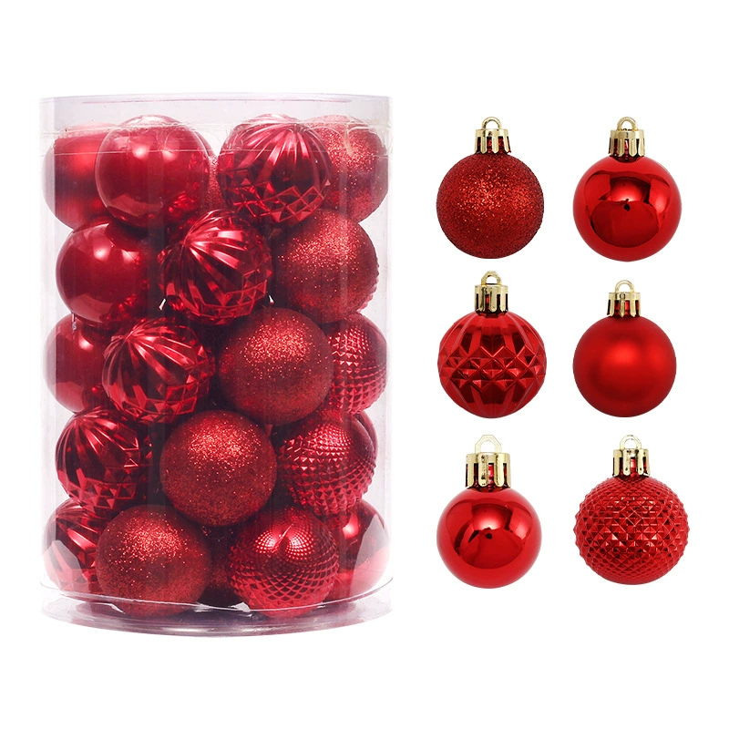 Подарочная ёлочная игрушка комплект, 34 шт, 4 см, assorted colors and finishes
