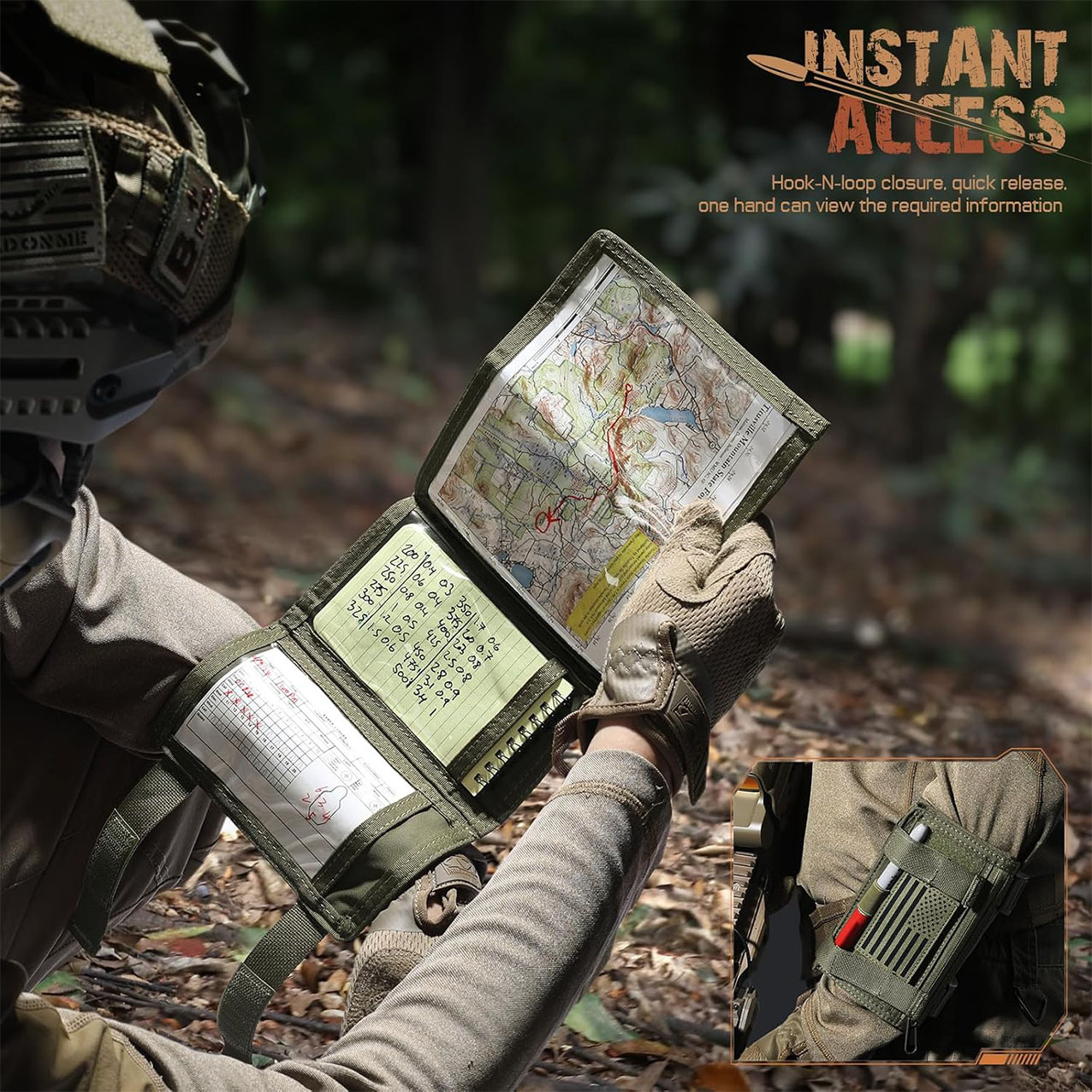 LIVANS Waterproof Writable Transparent Window Tactical Arm Bag Outdoor Map Wristband Adjustable Training Guide