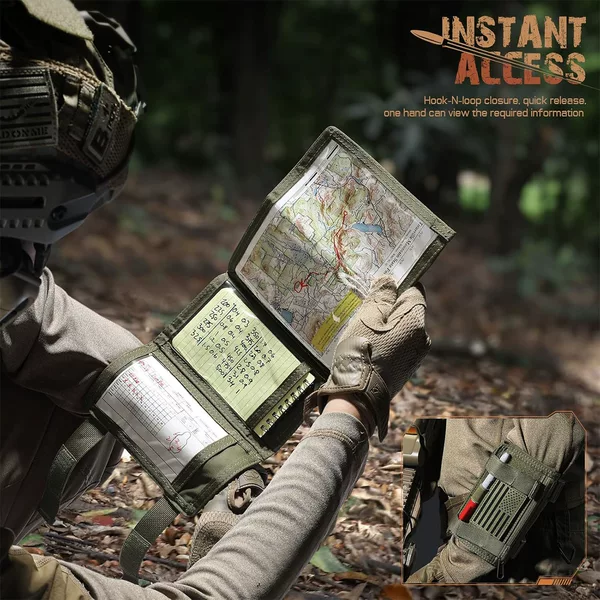 LIVANS Waterproof Writable Transparent Window Tactical Arm Bag Outdoor Map Wristband Adjustable Training Guide