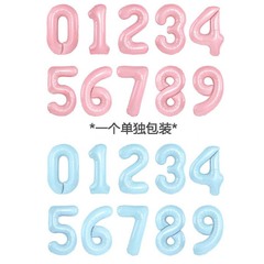 Independent packaging 32-inch US slim body Instagram Xiaohongshu birthday balloons light blue pink party decoration props