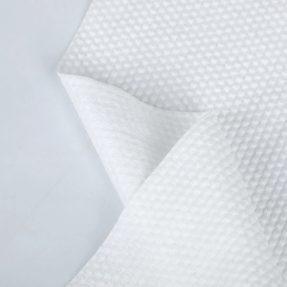 Fully viscose pearl pattern spunlace non-woven fabric 80g 160cm wide hygienic home textile fabric