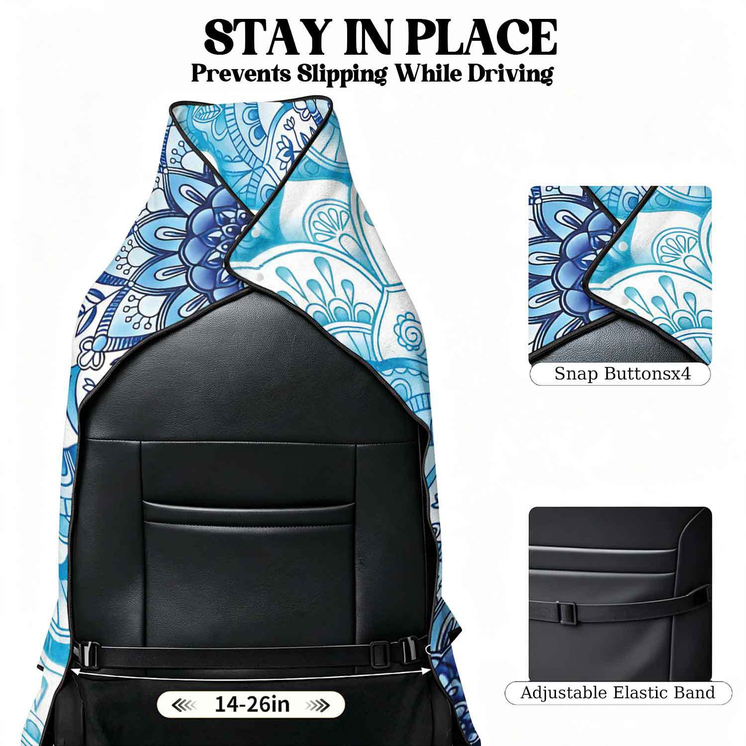 Printed bath towel and car seat cover 2-in-1, ultra-fine fiber outdoor beach and car dual-use universal seat cushion