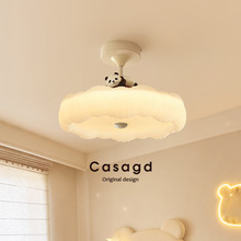 法式奶油风儿童房吸顶灯中古风全光谱护眼卡通熊猫主卧室灯casagd