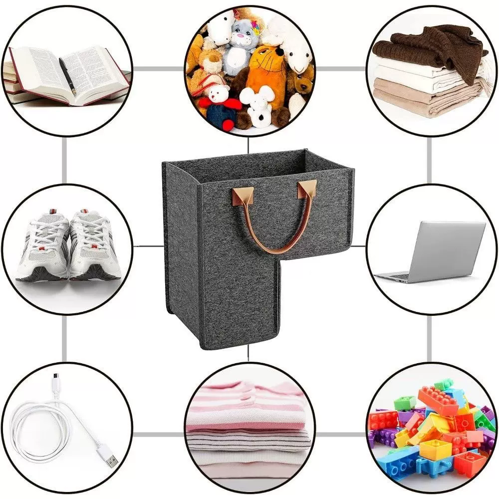 大容量手提毛毡收纳筐跨境批发楼梯衣柜整理可折叠杂物脏衣收纳