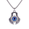 Retro blue pendant hip-hop style, necklace stainless steel, European style, punk style, wholesale