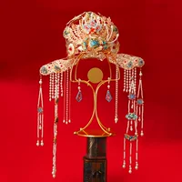 Корона Феникса, свадебный головной убор, новый китайский свадебный головной убор династии Хань, корона для волос, платье дракона и феникса, головной убор, свадебный головной убор Xiuhe, оптовая продажа