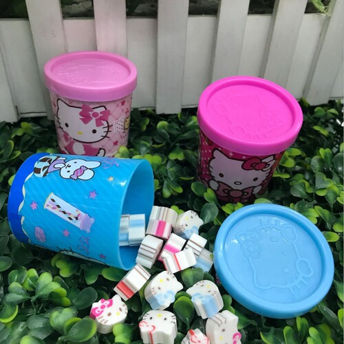 Cartoon Creative Kitten Eraser Mini Cat Head Animal Shape Eraser Wholesale Student School Supplies Prizes