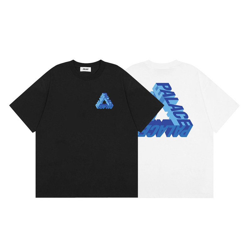 Trendy Brand Palace Classic 3D Blue Phantom Large Triangle Logo Print Loose Summer Short-Sleeve T-Shirt Trendy Brand Palace Classic 3D Blue Phantom Large Triangle Logo Print Loose Summer Short-Sleeve T-Shirt