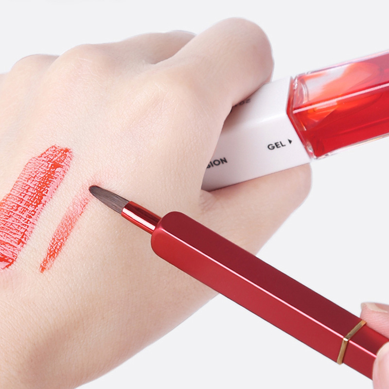 Zhuolia cuadrado retráctil lápiz labial cepillo herramientas de maquillaje labial cepillo de maquillaje portátil cepillo de labios personalizado
