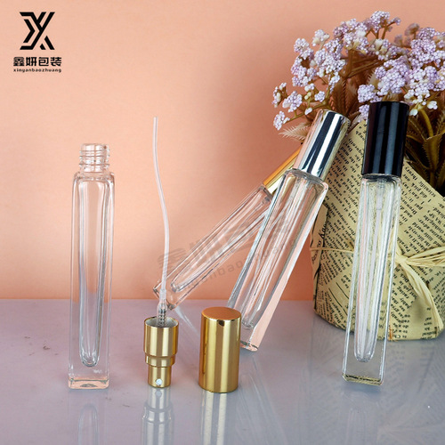Factory 10ml square perfume bottle, glass filling bottle, perfume spray bottle, cylindrical perfume roller