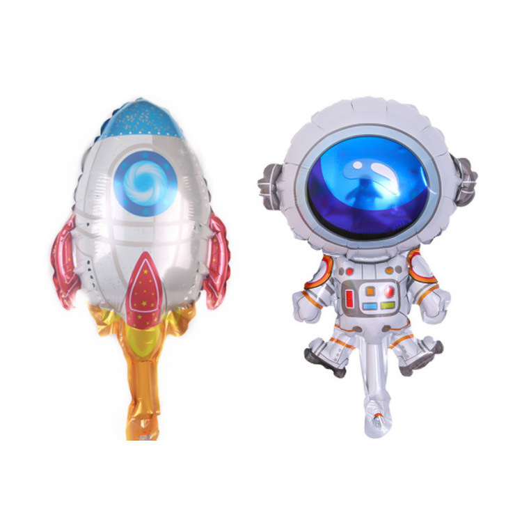 迷你太空人宇航員鋁膜氣球  兒童生日派對裝飾小號火箭氣球批發
