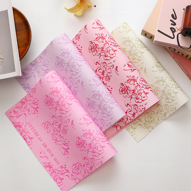 萱彩 新款繁花艺术纸鲜花包装纸花束礼品包装材料花艺diy花店资材
