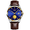 Golden mechanical swiss watch, mechanical watch, steel belt, waterproof men's watch, Switzerland, 24 carat, fully automatic