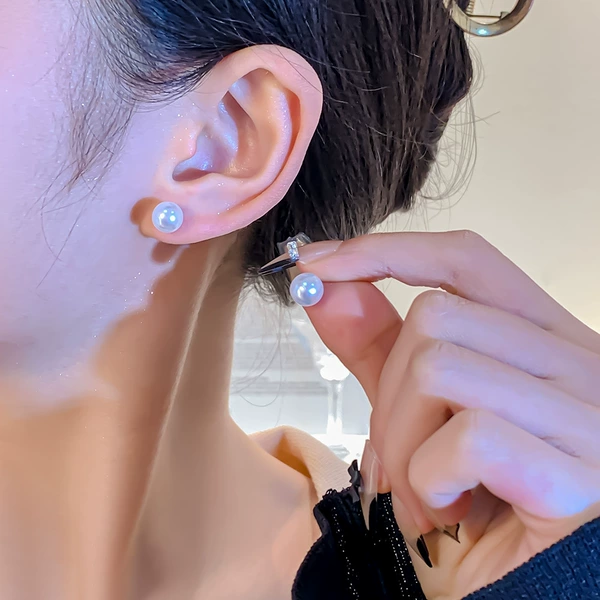 Earrings from pearl, 8mm